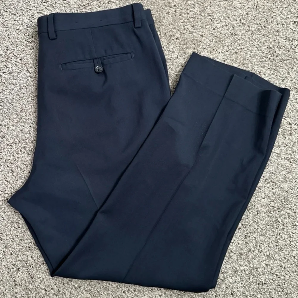 Banana Republic tailored fit classic navy blue Italian wool Dress Pants Sz 34/32